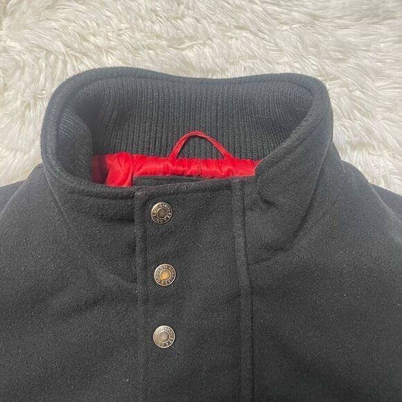 Levis Vintage Trucker Jacket Fleece Men Large Black Mock Neck Full Zip Snap Butt - Picture 2 of 13